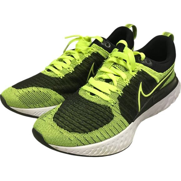 Nike React Infinity Run Flyknit 2 Running Shoes Mens Size11 Volt Black Lace Up main image 4